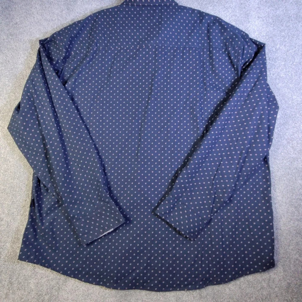 Kenneth Cole Mens Shirt Blue 3X Lightweight Button Up Long Sleeve Regular Fit